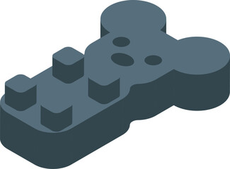 Dark chocolate mouse mold lying on the side, isometric view