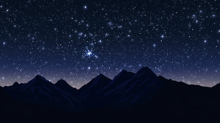 A star-filled night sky above a silhouetted mountain range
