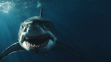   A shark with its mouth open