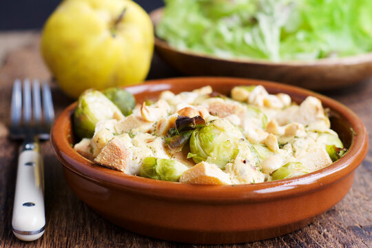Brussels sprouts quince gratin