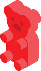 This is an illustration of a red gummy bear candy sitting