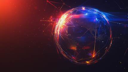 background Innovation network points Earth's surface wave background Abstract digital wave background information technology background The background is the background. gradient wave digital wave ban