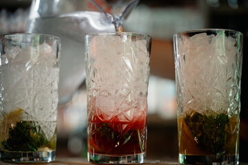 Vibrant Assortment of Mojitos in Various Flavors