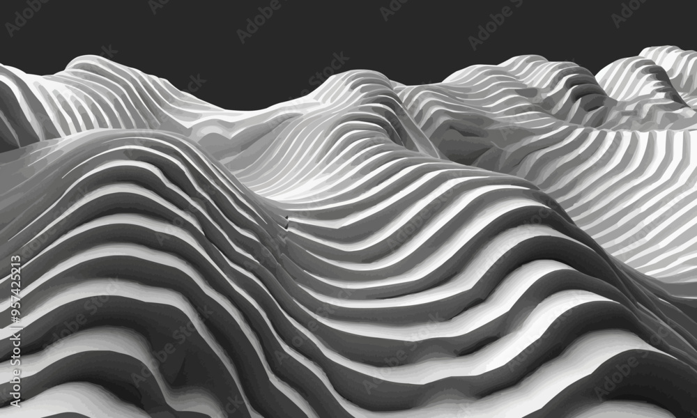 Poster a geometric vector of a wave pattern.