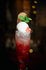 Vibrant Red Cocktail in Elegant Tall Glass