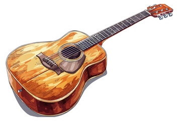 An isolated vector of a guitar.