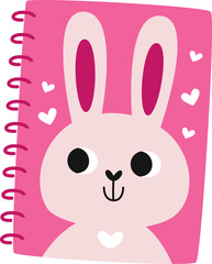 School Supplies Notebook With Rabbit