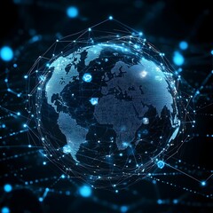 Naklejka premium Global communication powered by cloud computing image