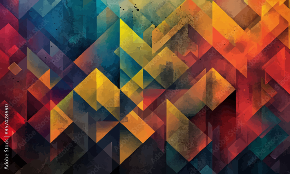 Aufkleber a geometric vector of an abstract mosaic pattern.
