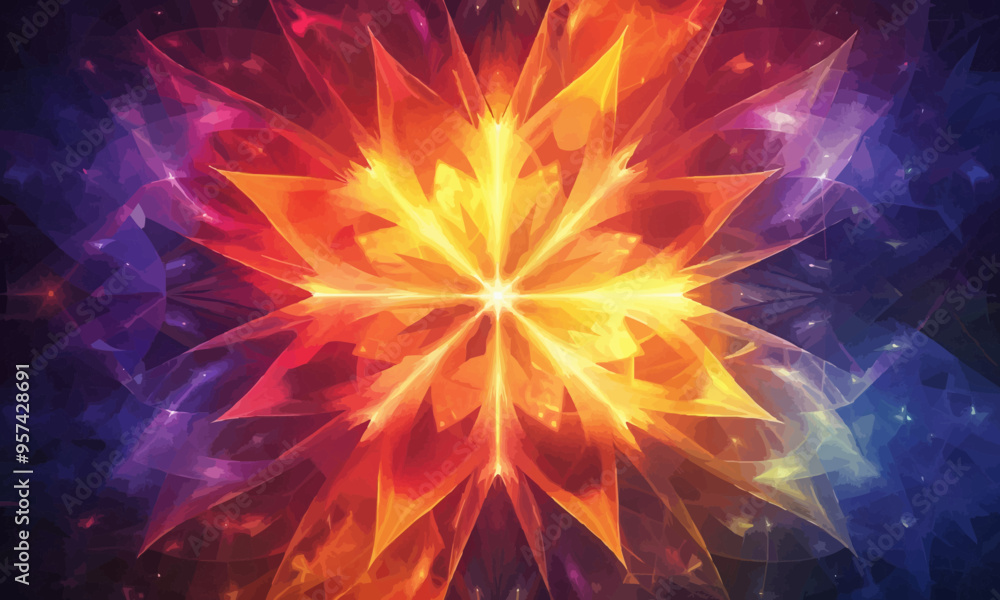 Poster a geometric vector of an abstract star pattern.