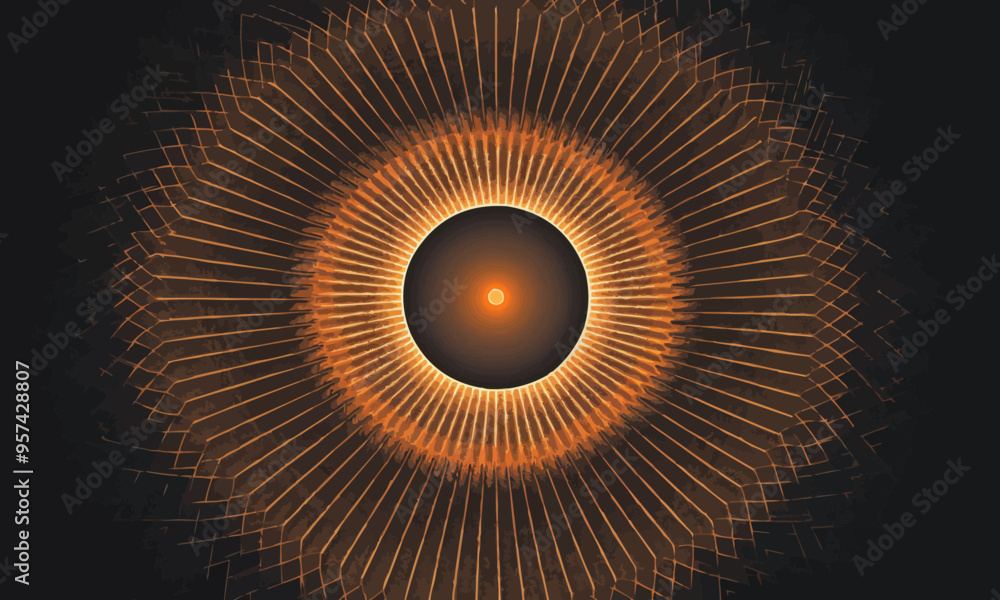 Poster a geometric vector of a circular pattern.