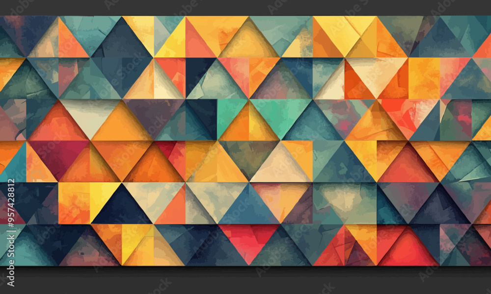 Poster a geometric vector of a mosaic pattern.