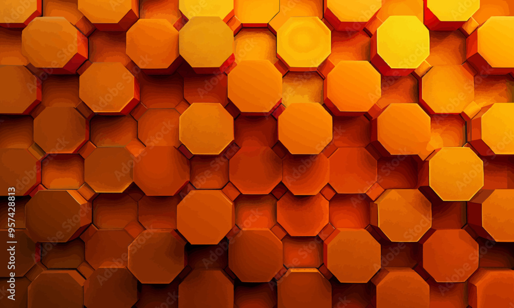 Aufkleber a geometric vector of an abstract honeycomb pattern.