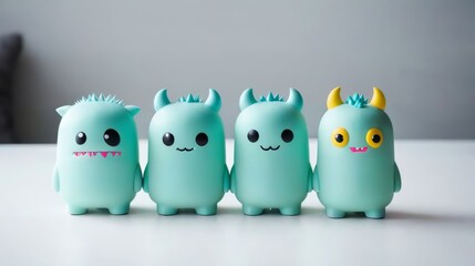 Group of Little Monsters Sitting on Top of a Table