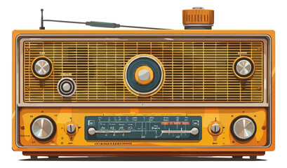 Fototapeta premium An isolated vector of a retro radio.