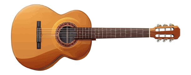 An isolated vector of a classic guitar.