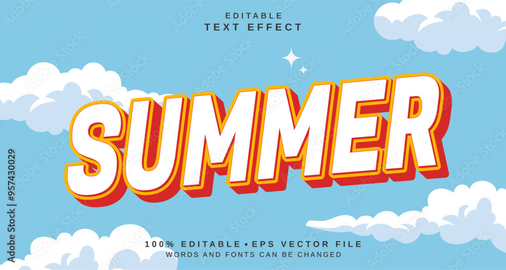 Fototapete editable text style effect - summer text style theme.