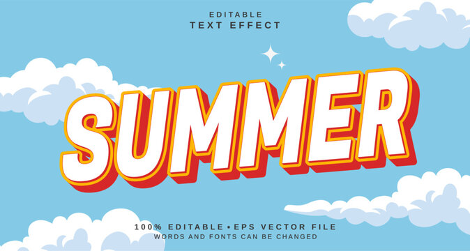 Editable text style effect - Summer text style theme.