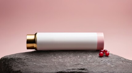 Lipstick Tube on Top of Rock