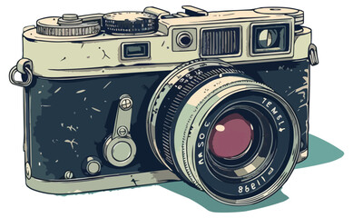 An isolated vector of a vintage camera.