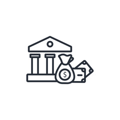 Bank icon. vector.Editable stroke.linear style sign for use web design,logo.Symbol illustration.