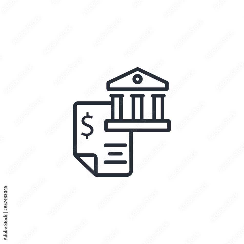 Poster bank statement icon. vector.editable stroke.linear style sign for use web design,logo.symbol illustr