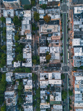 Aerial View of Dense Urban Neighborhood
