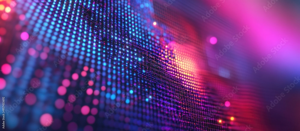 Poster led lcd screen texture with rgb diodes and pixel details in contemporary television and computer dis