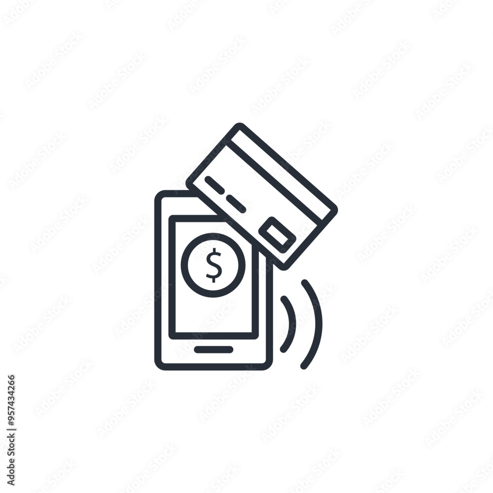 Poster neobank icon. vector.Editable stroke.linear style sign for use web design,logo.Symbol illustration.
