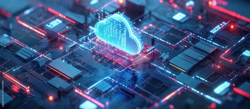 Poster intelligent business framework cloud based database online information access digital data managemen