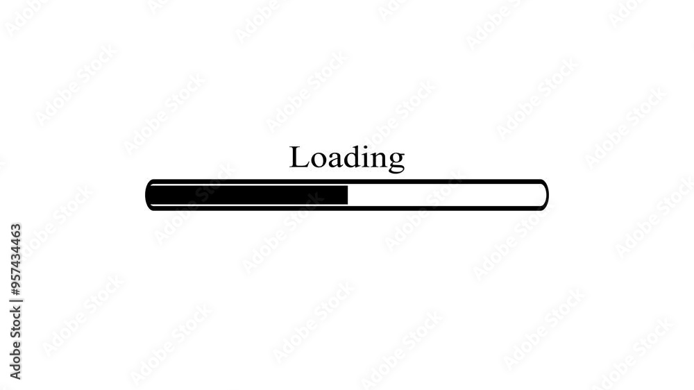 Poster animation of the loading bar icon. black color downloading concept on white background. beautiful lo