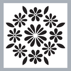 Set of logotype icons flowers Rose, Tulip, Orchid, Sunflower, Lily, Daisy, Daffodil, Jasmine, Lavender, Marigold, Peony, Chrysanthemum, Hibiscus, Poppy, Violet silhouettes in white background