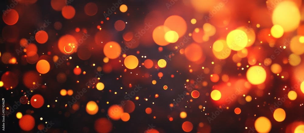 Aufkleber red and fiery orange bokeh against a dark backdrop creating an abstract aesthetic suitable for moder