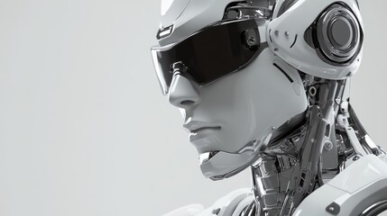 Fototapeta premium Cyborg business boy designed for graphic design projects featuring a cybernetic alien in a clipping path ideal for 3D illustrations and creative artwork