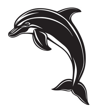 recommend clip art: dolphin in cartoon, doodle style . Image for t-shirt, web, mobile apps and ui. Isolated 2d vector illustration in logo, icon, sketch style, Eps 10, black and white. AI Generative