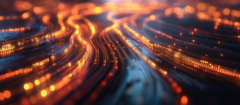 3D illustration of infographics depicting a network topology with IP addresses