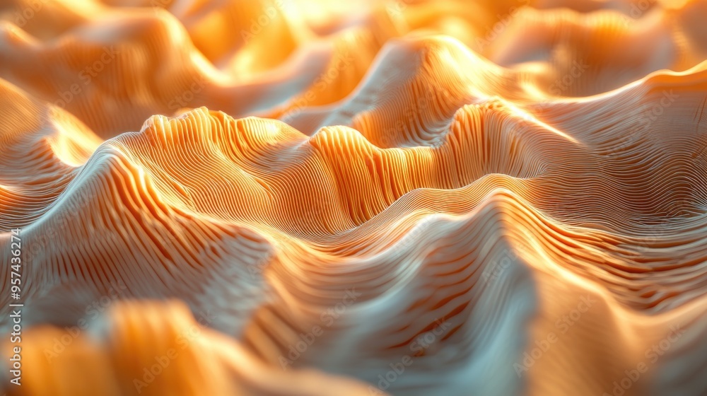 Poster abstract backdrop featuring fractal lines reminiscent of a topographic map design