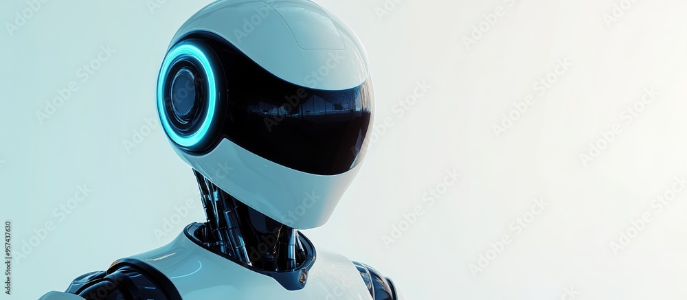 Poster 3d illustration of a personal robot assistant on a white background high resolution rendering perfec