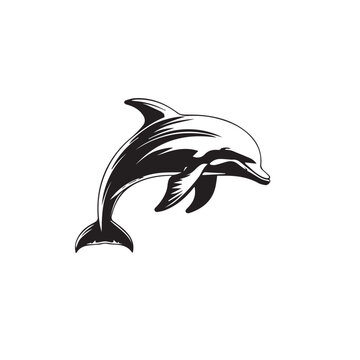 recommend clip art: dolphin in cartoon, doodle style . Image for t-shirt, web, mobile apps and ui. Isolated 2d vector illustration in logo, icon, sketch style, Eps 10, black and white. AI Generative