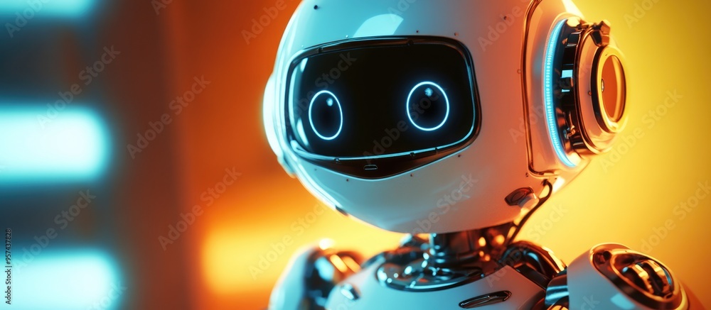 Aufkleber 3d illustration of a humorous robot depicting an amusing expression playfully engaging with viewers