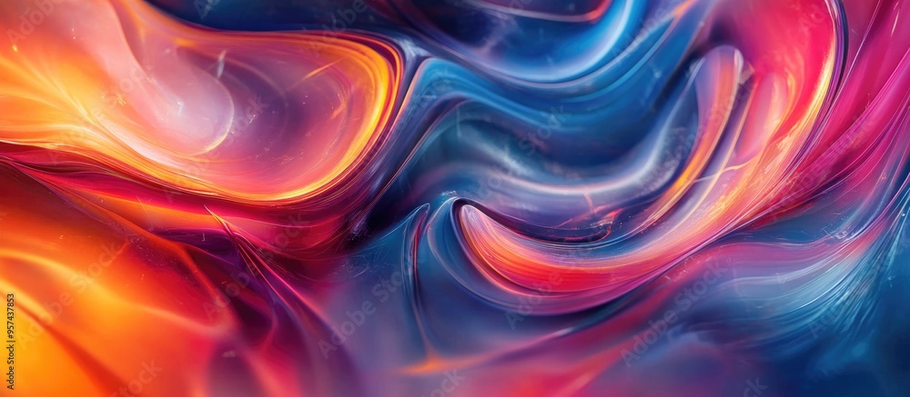 Aufkleber colorful abstract background with dynamic swirling patterns and vibrant hues creating a sense of mov