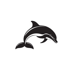 Fototapeta premium dolphin in cartoon, doodle style . Image for t-shirt, web, mobile apps and ui. Isolated 2d vector illustration in logo, icon, sketch style, Eps 10, black and white. AI Generative