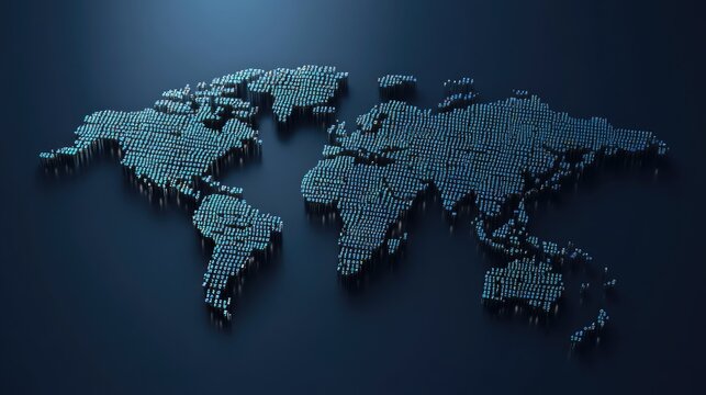 Binary code world map representation