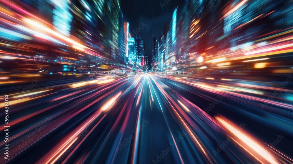 Poster abstract background with motion blur in a nighttime setting