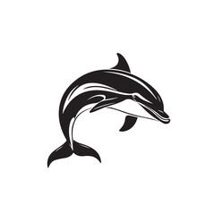 Fototapeta premium dolphin in cartoon, doodle style . Image for t-shirt, web, mobile apps and ui. Isolated 2d vector illustration in logo, icon, sketch style, Eps 10, black and white. AI Generative