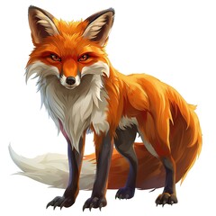 Obraz premium Foxe ruin fantasy animal cartoon isolated whitebackground 16:9