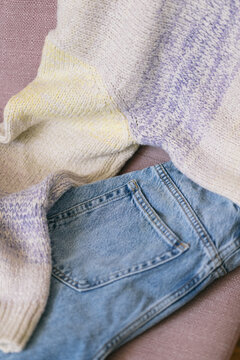 Jeans and sweater detail