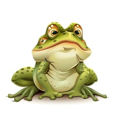 Fototapeta premium Frog Disgust emotion fantasy animal cartoon isolated whitebackground