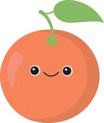 Cute orange with smiling face