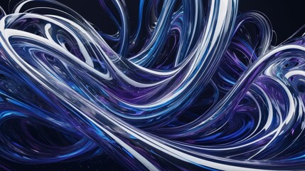 Abstract Blue and White Background With Swirls